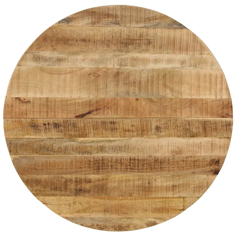 246013 vidaXL Masă bucătărie, lemn masiv de mango nefinisat, oțel, 120x77 cm