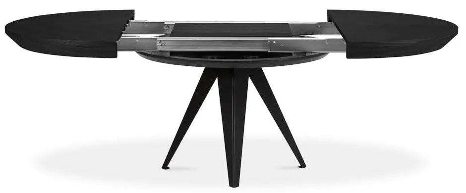 Masă de dining rotundă extensibilă cu blat negru cu blat suplimentar ø 120 cm Magnus – Windsor &amp; Co Sofas