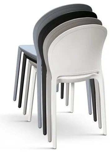 PAZZO DESIGN Set de 4 scaune Stefania alb din polipropilenă | Aosom Romania