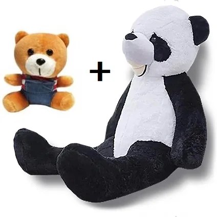 Set Ursulet Panda de Plus Mare, Inaltime 100cm, Culoare Negru/Alb + Breloc pentru chei, lungime 12 cm