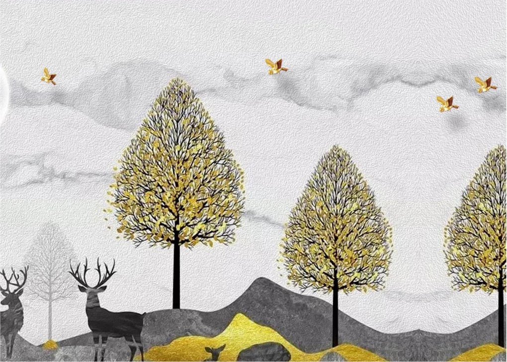 Tablou cu cerbi pictați (70x50 cm)