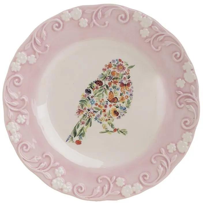 Platou ceramica Pink White 22 cm