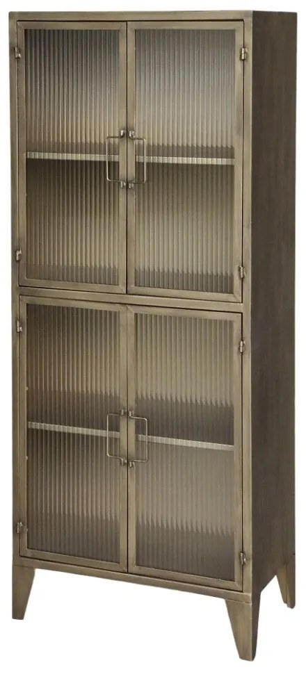 Dulap auriu, din metal, cu 4 usi si 2 rafturi