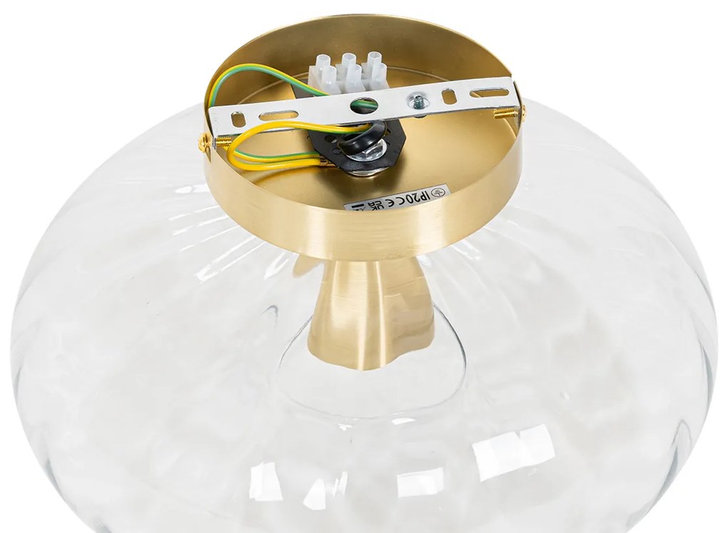 Aplică Art Deco aurie cu sticlă - Ayesha