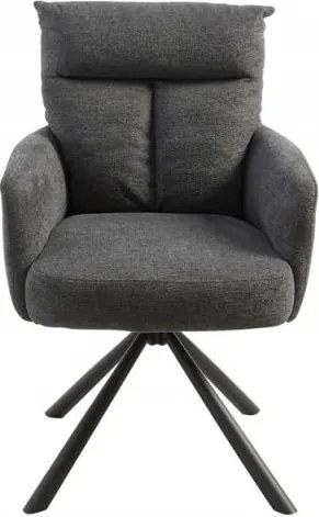 Set 2 scaune pivotante Big George, tesatura structurata gri inchis