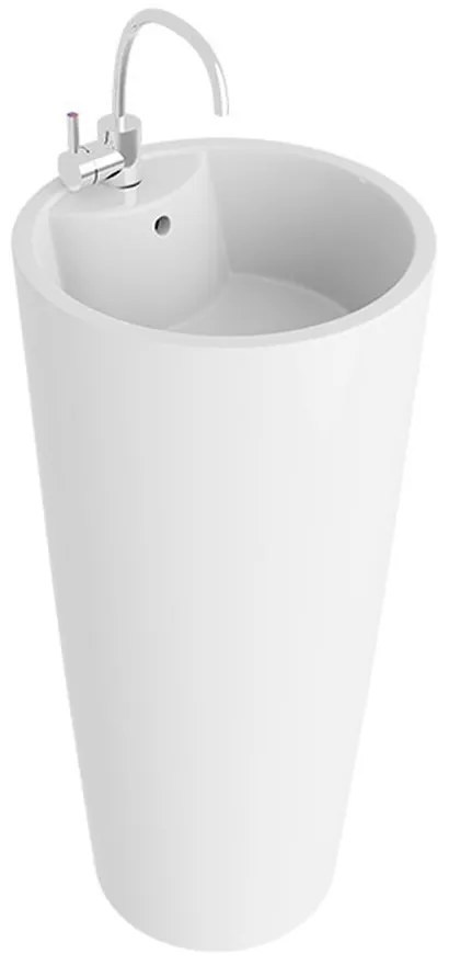 Lavoar freestanding Rune Jera rotund 40 cm alb lucios