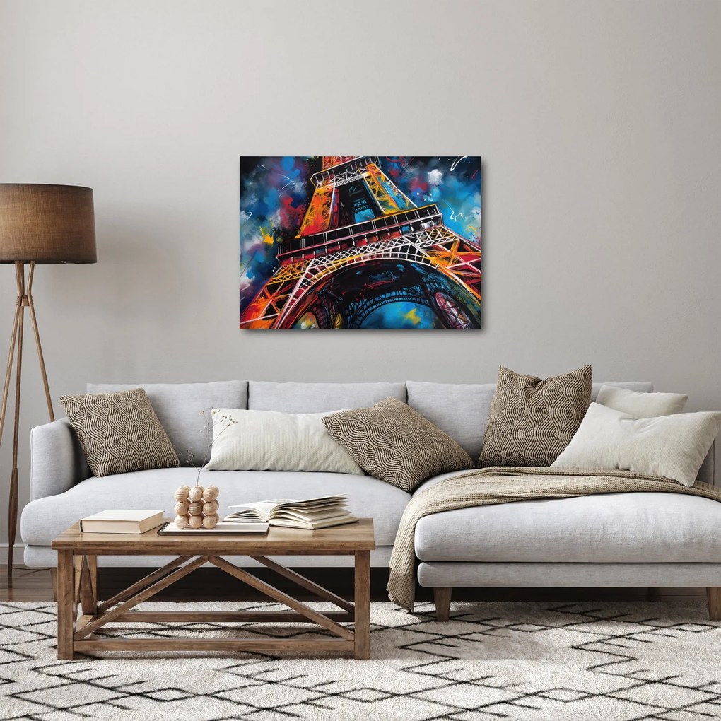 Tablou - Pictură a Turnului Eiffel II. (70x50 cm)