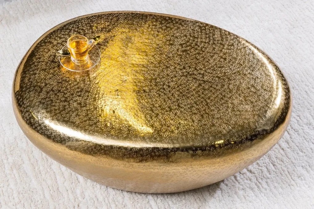 Masuta de cafea Extravaganta, Aluminiu, Auriu, STONE 75cm