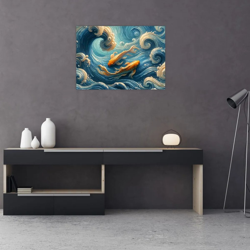 Tablou - Pești aurii (70x50 cm)