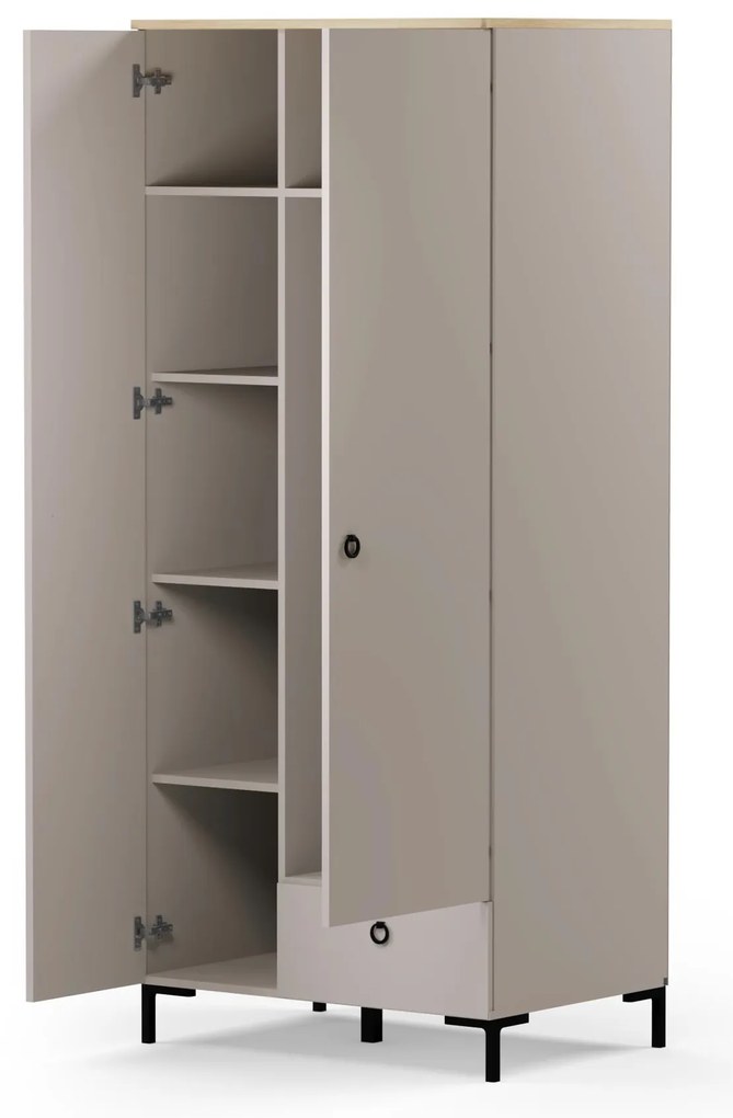Dulap de haine Demandaron 1 (taupe + stejar silverjack). 1116801