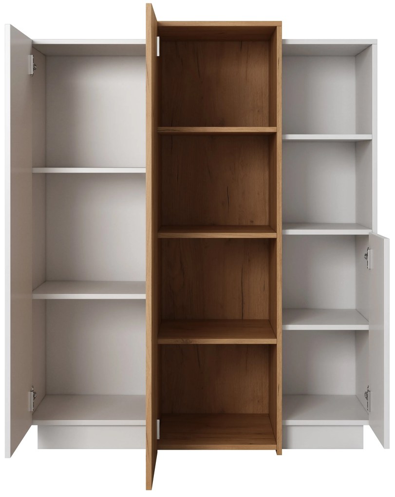 Dulap Three 3D (Stejar craft auriu + Alb). 1071392