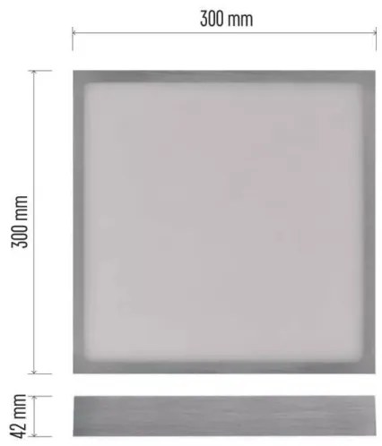 Plafonieră LED/28,5W/230V 3000/3500/4000K 30x30 cm crom