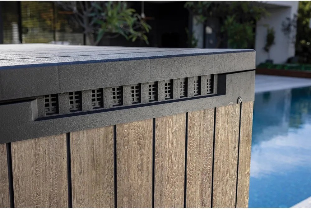 Cutie de depozitare pentru grădină maro din plastic Deco – Keter