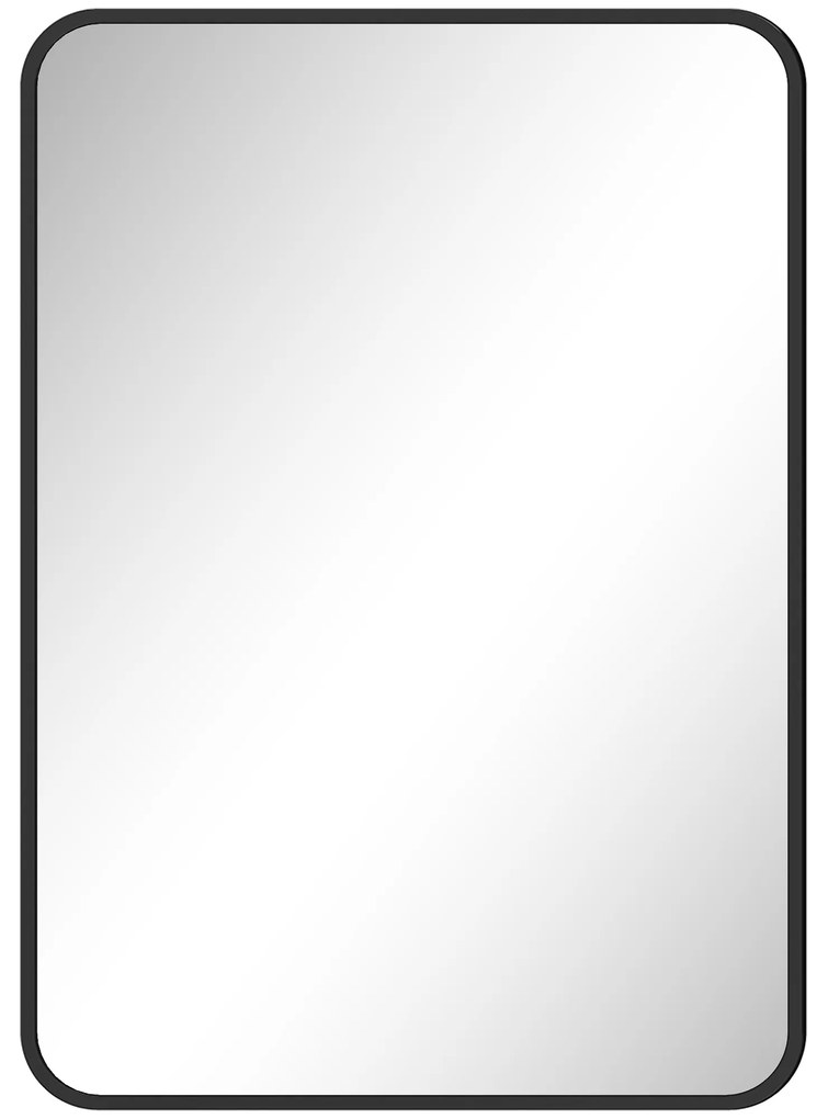 HOMCOM Oglindă de Baie Rectangulară cu Ramă Metalică Oglindă Decorativă pentru Dormitor Living sau Antreu 50x70 cm Negru | Aosom Romania