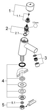 GROHE 32207001 - Baterie monocomandă pentru lavoar CONCETTO XS, crom lucios