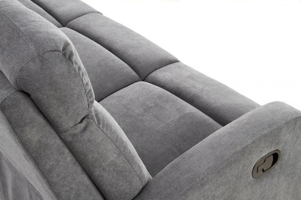 Canapea recliner Oslo 3S stofa gri inchis H100 cm