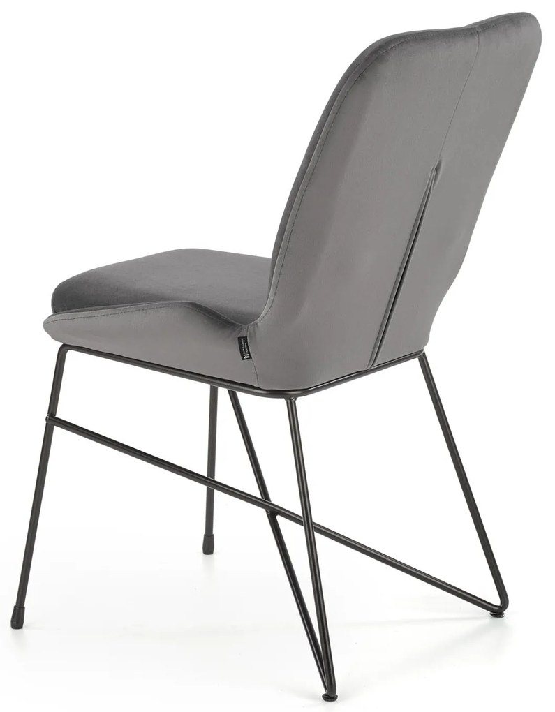 Scaun de masA catifea Culoare Gri, LASE 454