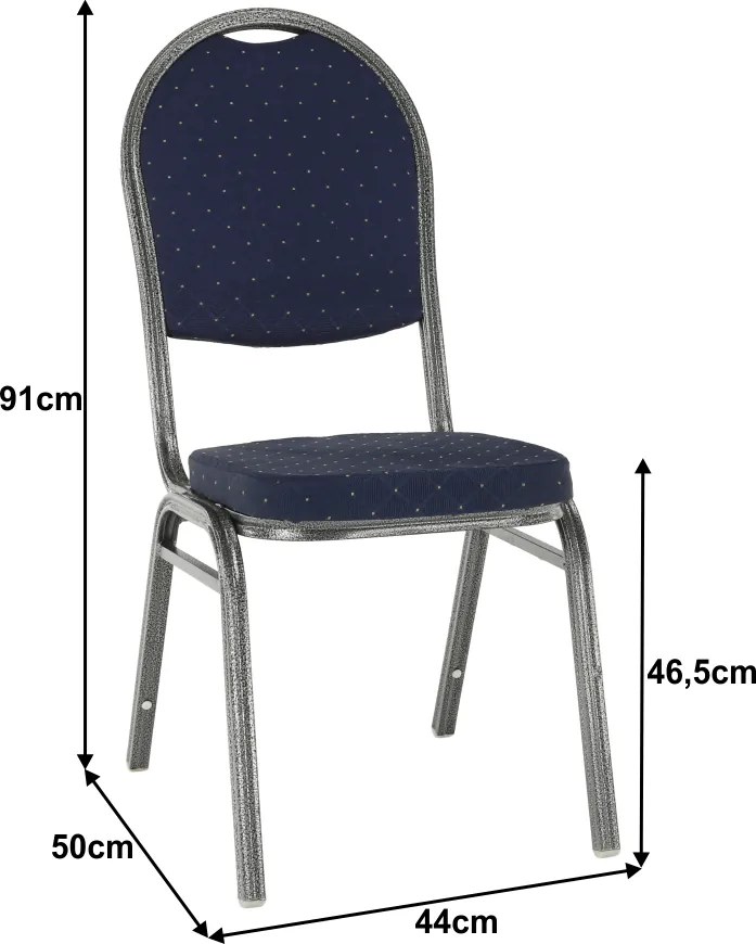 Scaun, rabatabil, textil albastru închis/gri cadru, JEFF 2 NEW
