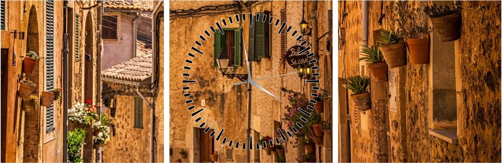 Tablou - Strada din Spania (cu ceas) (90x30 cm)