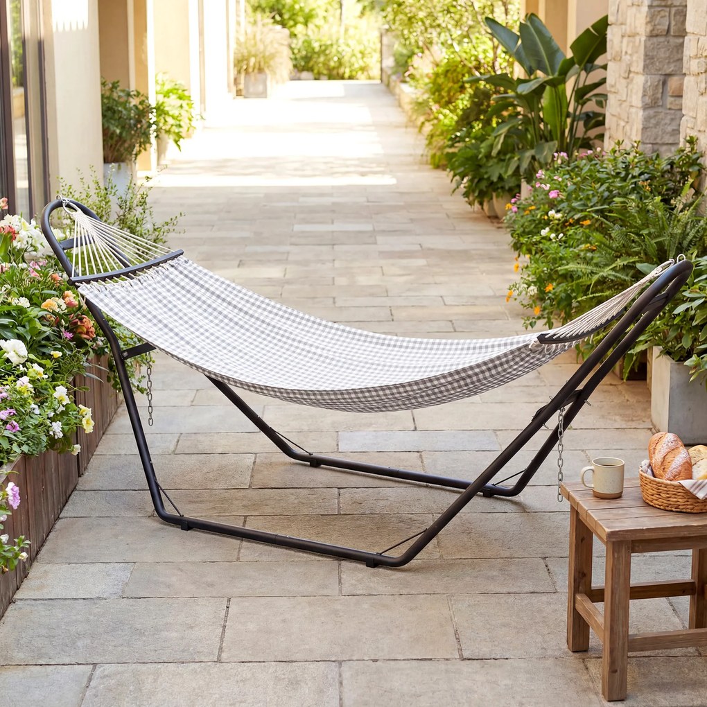 Outsunny Suport Reglabil pentru Hamac din Oțel cu Lanțuri și Cârlige în Formă de S, pentru Hamace de 2,75-4 m, 278 cm, Negru | Aosom Romania