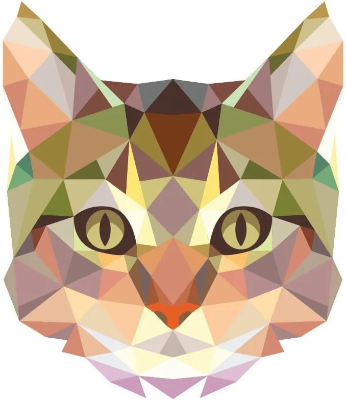 Autocolant Fanastick Origami Cat