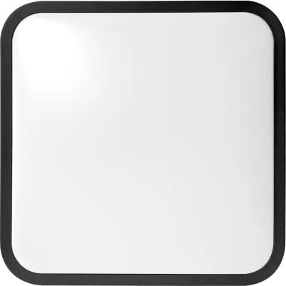 Brilagi - Plafonieră LED pentru baie ZENNA cu senzor, 12W, 230V, 24x24 cm, IP44, neagră