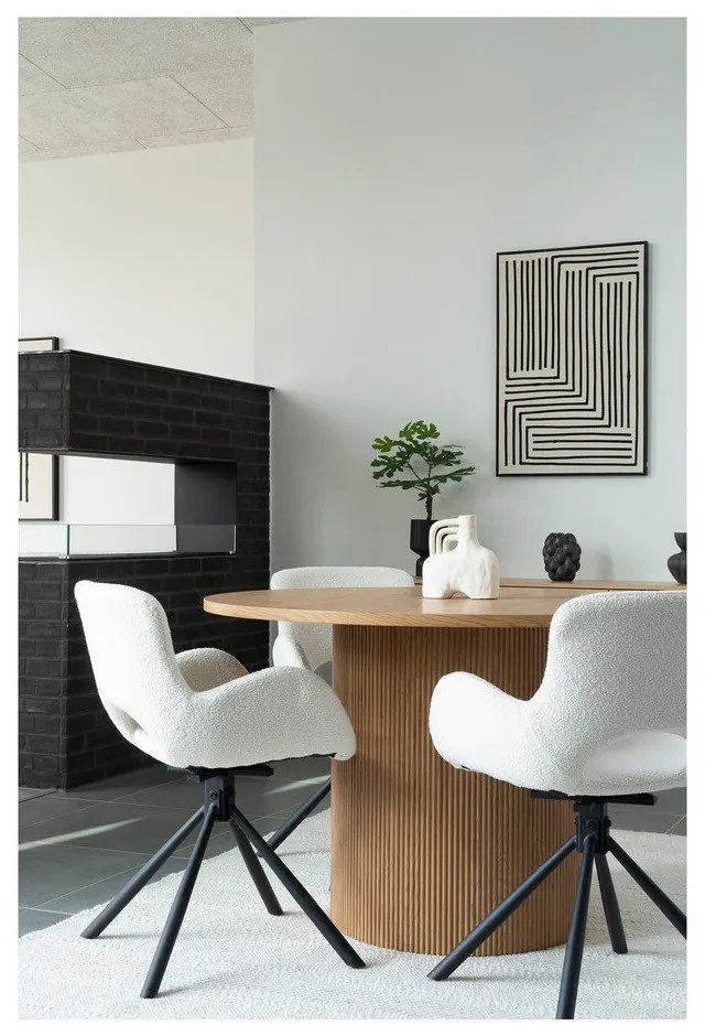 Set de scaune de sufragerie alb cu cotiere 2 buc. tapițat Amorim – House Nordic