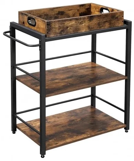 Carucior Băuturi Vintage, Maro Rustic, 86 x 72 x 40 Cm