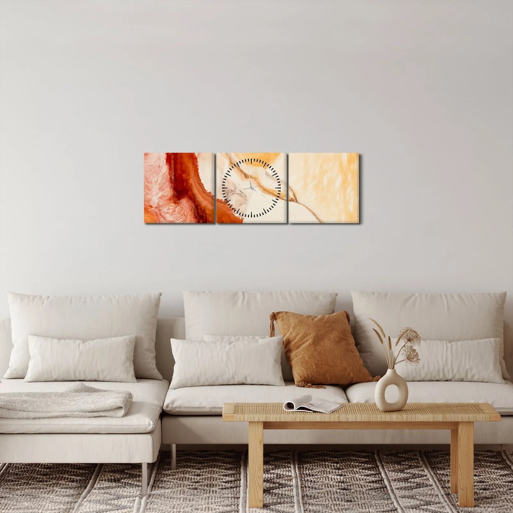 Tablou - Pictură abstractă (cu ceas) (90x30 cm)