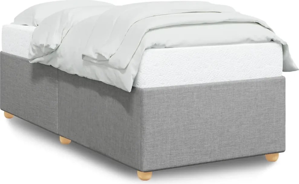 vidaXL Cadru de pat fără saltea, gri deschis, 90x200 cm, textil