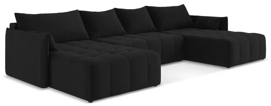 Colțar negru extensibil/cu spațiu de depozitare (în formă de "U") Moku – Makamii