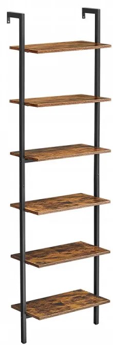 Etajera Multifunctionala Tip Scara, Maro / Negru, PAL Melaminat, Vasagle, LLS103B01