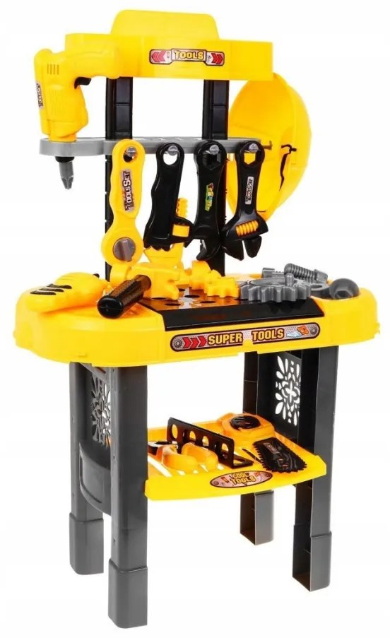Set de unelte pentru copii și masă de asamblare, 23 de piese