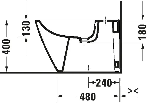Duravit 2294100000 - Bideu de podea D-NEO, ceramică, alb lucios