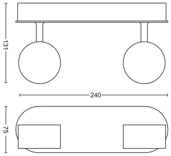 Philips MYLIVING WORCHESTER LED 2x4,5W 230V stmívatelné svítidlo