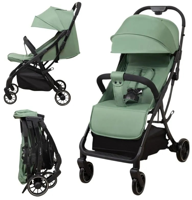 Carucior sport compact cu pliere automata recomandat de la nastere pana la 22 kg Artis Verde, 7 kg