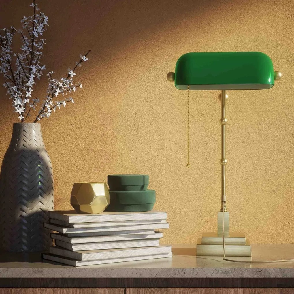 Lampa de birou din alama design clasic Banker
