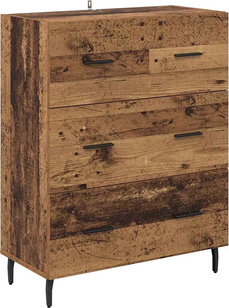 vidaXL Bufet Lemn Vechi 69,5 x 34 x 90 cm Lemn Ingineresc și Fier