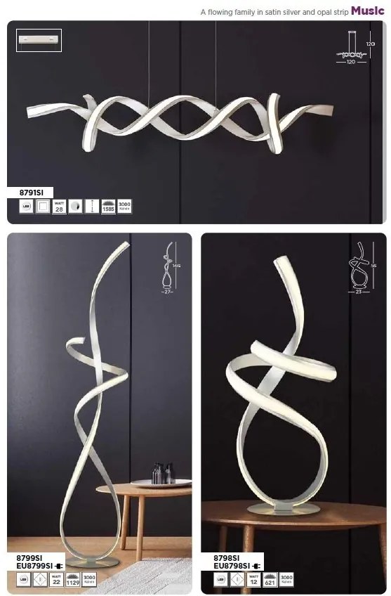 Lampadar, Lampa de podea LED design modern minimalist Music