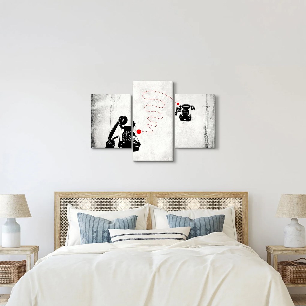 Tablou - Desen de telefon în stilul lui Banksy (90x60 cm)