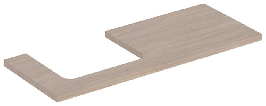 Blat pentru lavoar Geberit One cu decupaj in stanga stejar bej 120 cm