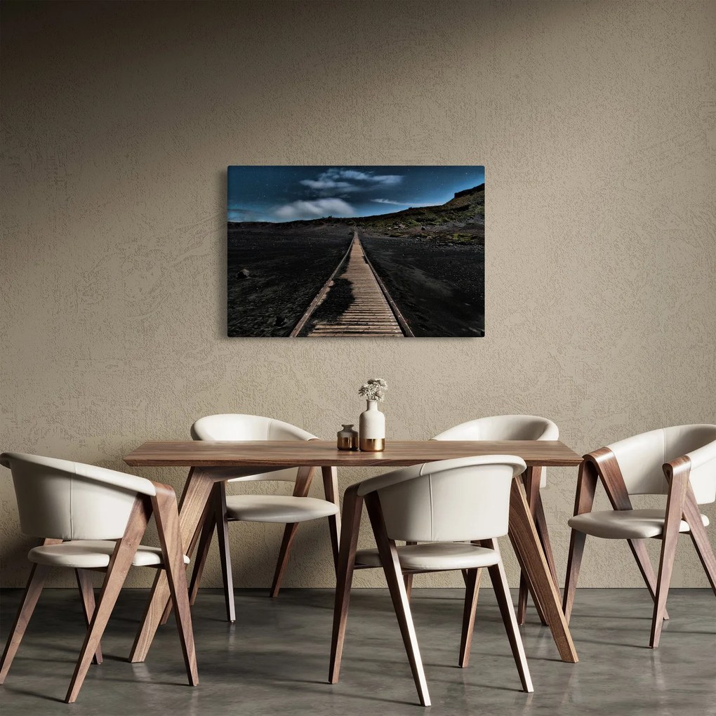 Tablou drumul de lemn în amurg (90x60 cm)