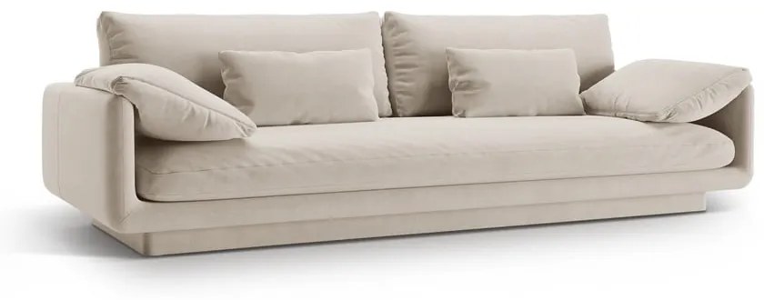 Canapea albă cu tapițerie din catifea 250 cm Torino – Micadoni