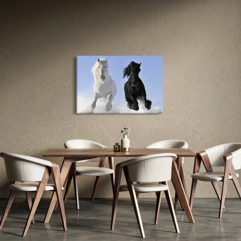 Tablou - Caii în timpul iernii (90x60 cm)