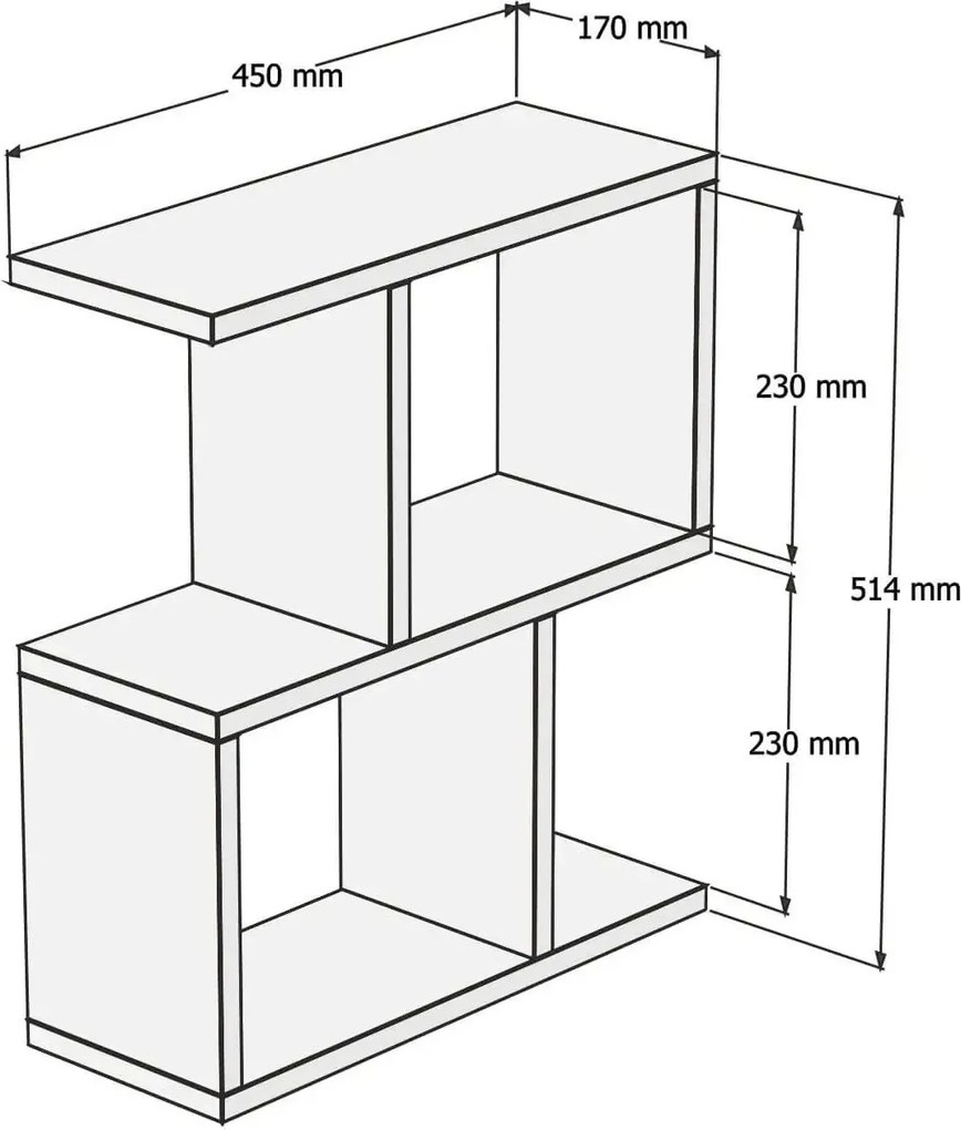 Masuta de cafea laterala, Zet Homs, alb, 51 x 45 x 17 cm, PAL 18 mm
