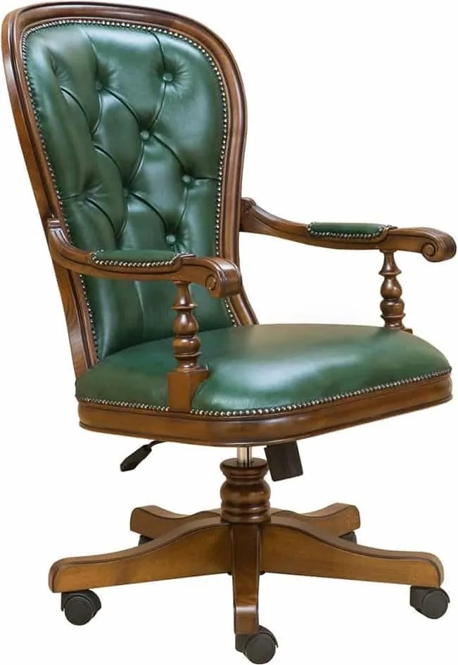 Scaun lemn masiv Rotativ Valerio Tapiterie Piele, 77 × 62 × 105 cm