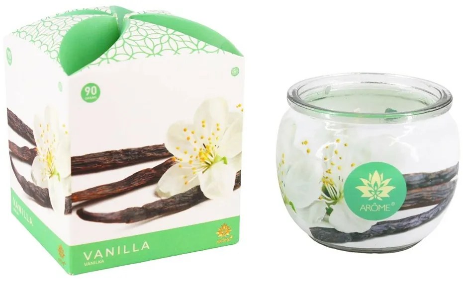 Lumânare parfumată în borcan Arome Vanilla, 90 g