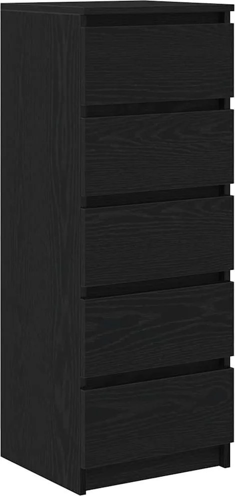 vidaXL Bufetă cu sertare Stejar negru 37,5x35x99 cm Lemn prelucrat