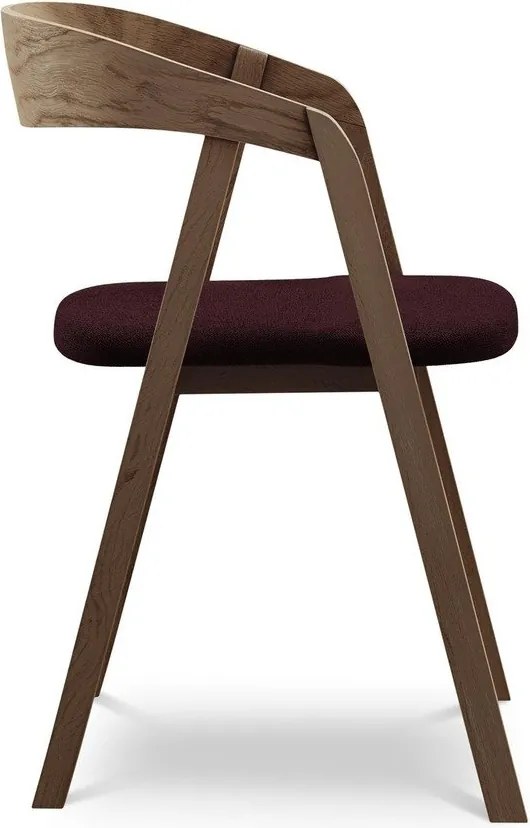 Scaun de sufragerie burgundy din lemn masiv Erika – Makamii