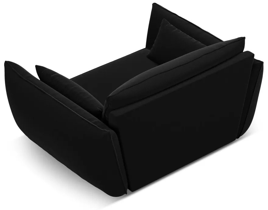 Fotoliu negru cu tapițerie din catifea Vanda – Mazzini Sofas
